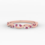 Load image into Gallery viewer, infinity-diamond-wedding-promise-band-with-pink-sapphire-in-rose-gold-FD1122B1GSADRPI-NL-RG
