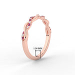 Load image into Gallery viewer, infinity-diamond-wedding-promise-band-with-pink-sapphire-in-rose-gold-FD1122B1GSADRPI-NL-RG
