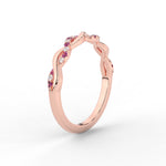 Load image into Gallery viewer, infinity-diamond-wedding-promise-band-with-pink-sapphire-in-rose-gold-FD1122B1GSADRPI-NL-RG
