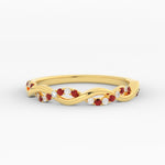 Load image into Gallery viewer, infinity-diamond-wedding-promise-band-with-ruby-in-yellow-gold-FD1122B1GRUDR-NL-YG
