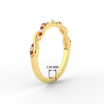 Load image into Gallery viewer, infinity-diamond-wedding-promise-band-with-ruby-in-yellow-gold-FD1122B1GRUDR-NL-YG
