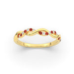 Load image into Gallery viewer, infinity-diamond-wedding-promise-band-with-ruby-in-yellow-gold-FD1122B1GRUDR-NL-YG
