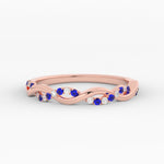 Load image into Gallery viewer, infinity-diamond-wedding-promise-band-with-sapphire-in-rose-gold-FD1122B1GSABL-NL-RG

