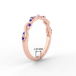 Load image into Gallery viewer, infinity-diamond-wedding-promise-band-with-sapphire-in-rose-gold-FD1122B1GSABL-NL-RG
