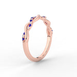 Load image into Gallery viewer, infinity-diamond-wedding-promise-band-with-sapphire-in-rose-gold-FD1122B1GSABL-NL-RG
