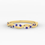 Load image into Gallery viewer, infinity-diamond-wedding-promise-band-with-sapphire-in-yellow-gold-FD1122B1GSABL-NL-YG
