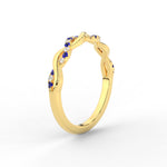 Load image into Gallery viewer, infinity-diamond-wedding-promise-band-with-sapphire-in-yellow-gold-FD1122B1GSABL-NL-YG
