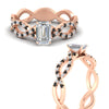 Load image into Gallery viewer, infinity-emerald-cut-twist-diamond-engagement-ring-with-black-diamond-in-rose-gold-FD11157EMRGBLACKANGLE3-NL-RG