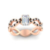 Load image into Gallery viewer, infinity-emerald-cut-twist-diamond-engagement-ring-with-black-diamond-in-rose-gold-FD11157EMRGBLACKANGLE3-NL-RG