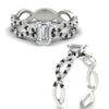 Load image into Gallery viewer, infinity-emerald-cut-twist-diamond-engagement-ring-with-black-diamond-in-white-gold-FD11157EMRGBLACKANGLE3-NL-WG