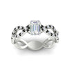 Load image into Gallery viewer, infinity-emerald-cut-twist-diamond-engagement-ring-with-black-diamond-in-white-gold-FD11157EMRGBLACKANGLE3-NL-WG