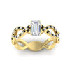 Load image into Gallery viewer, infinity-emerald-cut-twist-diamond-engagement-ring-with-black-diamond-in-yellow-gold-FD11157EMRGBLACKANGLE3-NL-YG