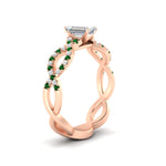 Load image into Gallery viewer, infinity-emerald-cut-twist-diamond-engagement-ring-with-emerald-in-rose-gold-FD11157EMRGEMGRANGLE3-NL-RG
