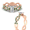 Load image into Gallery viewer, infinity-emerald-cut-twist-diamond-engagement-ring-with-emerald-in-rose-gold-FD11157EMRGEMGRANGLE3-NL-RG