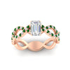 Load image into Gallery viewer, infinity-emerald-cut-twist-diamond-engagement-ring-with-emerald-in-rose-gold-FD11157EMRGEMGRANGLE3-NL-RG