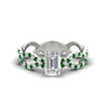 Load image into Gallery viewer, infinity-emerald-cut-twist-diamond-engagement-ring-with-emerald-in-white-gold-FD11157EMRGEMGRANGLE3-NL-WG