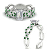 Load image into Gallery viewer, infinity-emerald-cut-twist-diamond-engagement-ring-with-emerald-in-white-gold-FD11157EMRGEMGRANGLE3-NL-WG