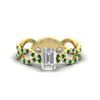 Load image into Gallery viewer, infinity-emerald-cut-twist-diamond-engagement-ring-with-emerald-in-yellow-gold-FD11157EMRGEMGRANGLE3-NL-YG