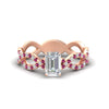 Load image into Gallery viewer, infinity-emerald-cut-twist-diamond-engagement-ring-with-pink-sapphire-in-rose-gold-FD11157EMRGSADRPIANGLE3-NL-RG