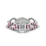 Load image into Gallery viewer, infinity-emerald-cut-twist-diamond-engagement-ring-with-pink-sapphire-in-white-gold-FD11157EMRGSADRPIANGLE3-NL-WG
