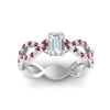 Load image into Gallery viewer, infinity-emerald-cut-twist-diamond-engagement-ring-with-pink-sapphire-in-white-gold-FD11157EMRGSADRPIANGLE3-NL-WG