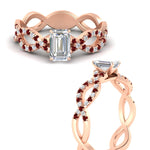 Load image into Gallery viewer, infinity-emerald-cut-twist-diamond-engagement-ring-with-ruby-in-rose-gold-FD11157EMRGRUDRANGLE3-NL-RG
