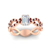 Load image into Gallery viewer, infinity-emerald-cut-twist-diamond-engagement-ring-with-ruby-in-rose-gold-FD11157EMRGRUDRANGLE3-NL-RG
