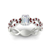 Load image into Gallery viewer, infinity-emerald-cut-twist-diamond-engagement-ring-with-ruby-in-white-gold-FD11157EMRGRUDRANGLE3-NL-WG