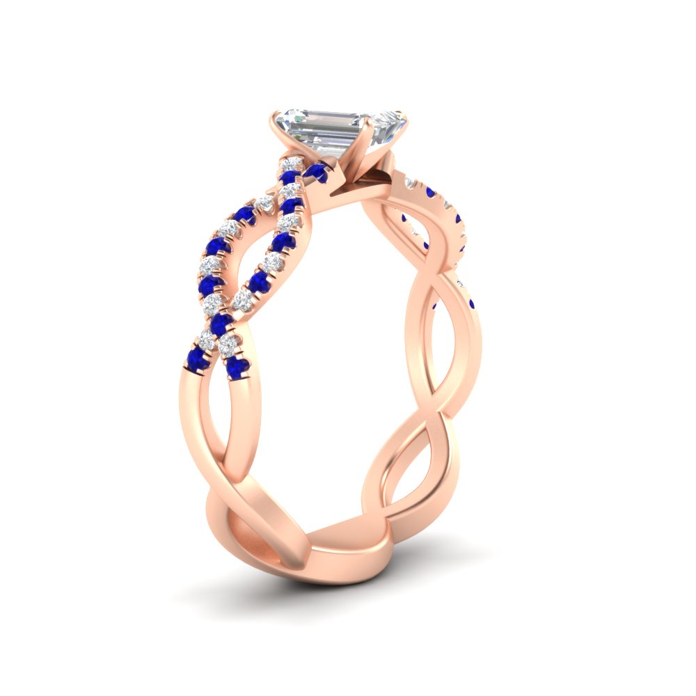 infinity-emerald-cut-twist-diamond-engagement-ring-with-sapphire-in-rose-gold-FD11157EMRGSABLANGLE3-NL-RG