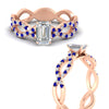 Load image into Gallery viewer, infinity-emerald-cut-twist-diamond-engagement-ring-with-sapphire-in-rose-gold-FD11157EMRGSABLANGLE3-NL-RG