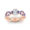 Load image into Gallery viewer, infinity-emerald-cut-twist-diamond-engagement-ring-with-sapphire-in-rose-gold-FD11157EMRGSABLANGLE3-NL-RG