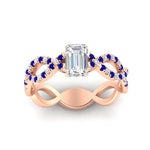 Load image into Gallery viewer, infinity-emerald-cut-twist-diamond-engagement-ring-with-sapphire-in-rose-gold-FD11157EMRGSABLANGLE3-NL-RG
