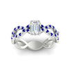 Load image into Gallery viewer, infinity-emerald-cut-twist-diamond-engagement-ring-with-sapphire-in-white-gold-FD11157EMRGSABLANGLE3-NL-WG