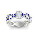 Load image into Gallery viewer, infinity-emerald-cut-twist-diamond-engagement-ring-with-sapphire-in-white-gold-FD11157EMRGSABLANGLE3-NL-WG
