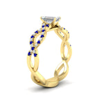 Load image into Gallery viewer, infinity-emerald-cut-twist-diamond-engagement-ring-with-sapphire-in-yellow-gold-FD11157EMRGSABLANGLE3-NL-YG
