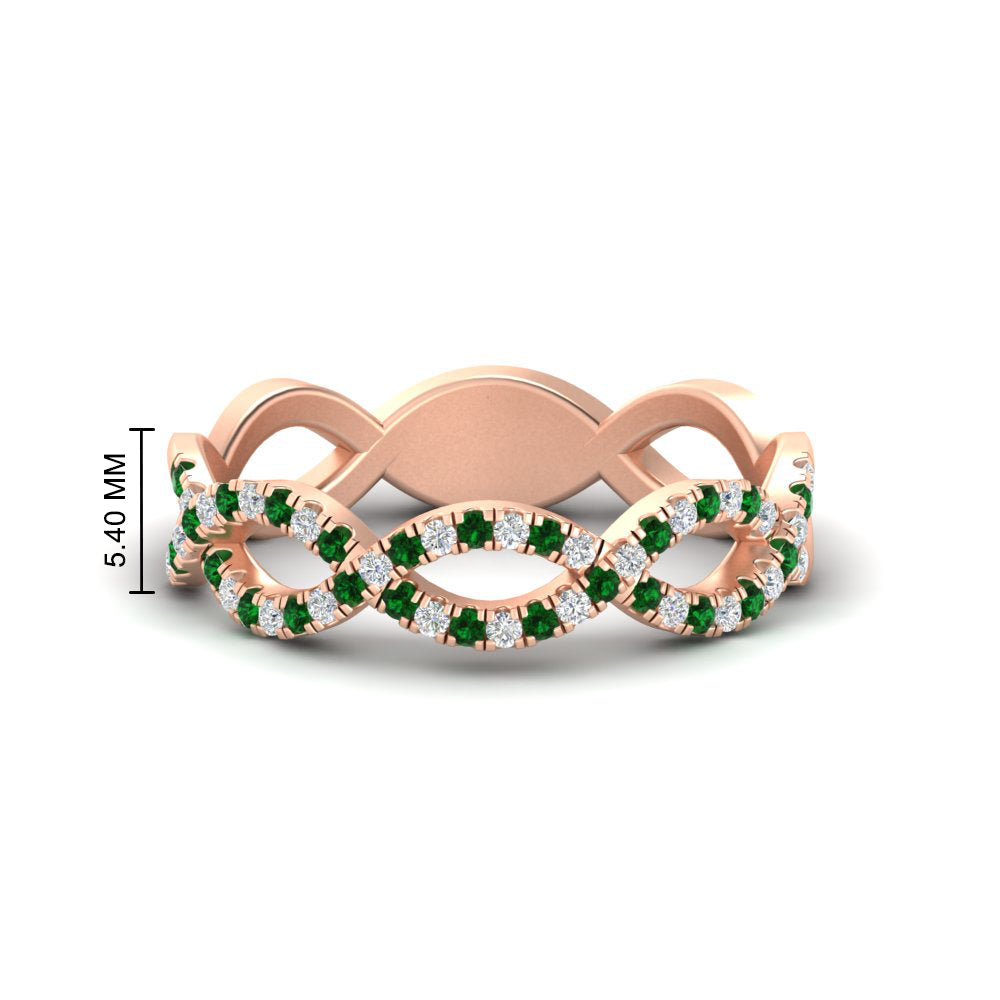 Infinity Diamond Twist Wedding Band