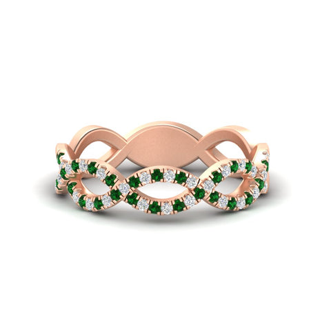Infinity Diamond Twist Wedding Band
