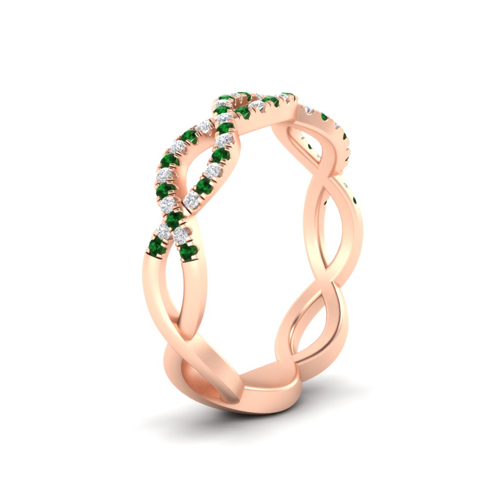 Infinity Diamond Twist Wedding Band