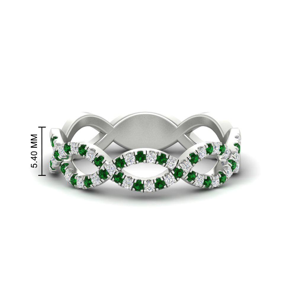 Infinity Diamond Twist Wedding Band