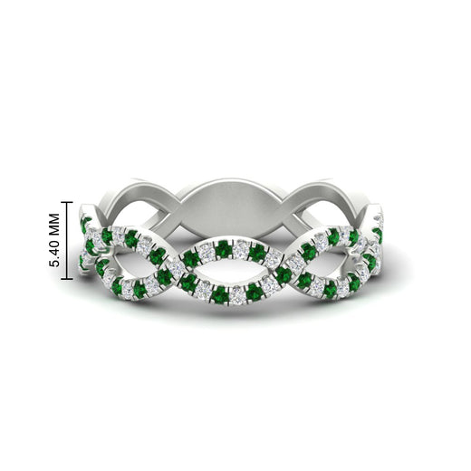 Infinity Diamond Twist Wedding Band