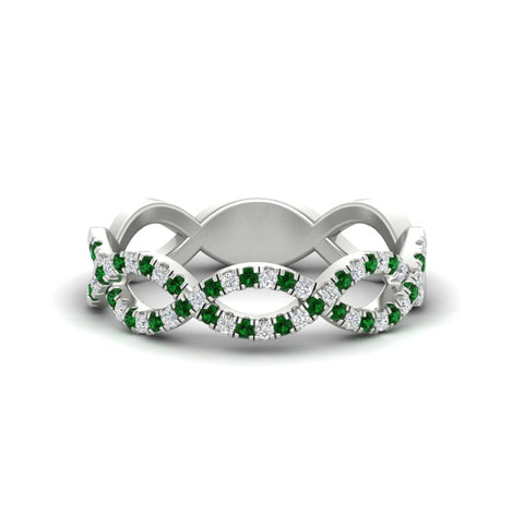 Infinity Diamond Twist Wedding Band