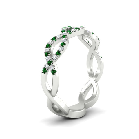 Infinity Diamond Twist Wedding Band