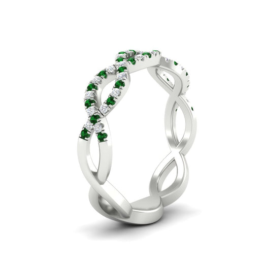 Infinity Diamond Twist Wedding Band