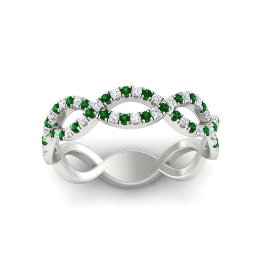Infinity Diamond Twist Wedding Band