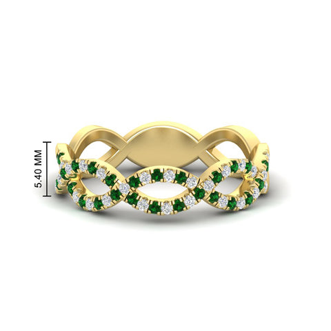 Infinity Diamond Twist Wedding Band