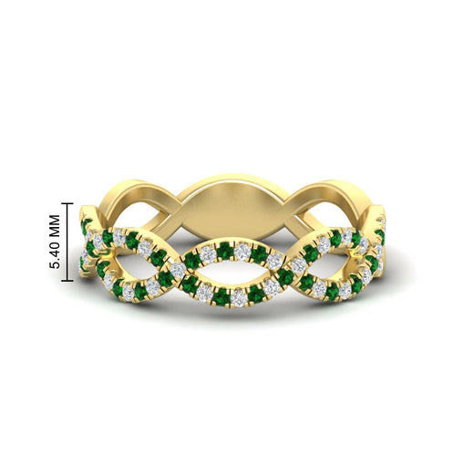 Infinity Diamond Twist Wedding Band