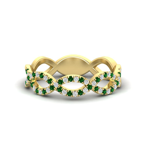 Infinity Diamond Twist Wedding Band