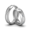 Load image into Gallery viewer, infinity-engraved-his-and-her-diamond-matching-bands-in-white-gold-FD9352B-NL-WG.jpg