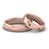 Load image into Gallery viewer, infinity-engraved-his-and-her-emerald-matching-bands-in-rose-gold-FD9352BGEMGR-NL-RG.jpg