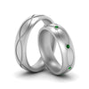 Load image into Gallery viewer, infinity-engraved-his-and-her-emerald-matching-bands-in-white-gold-FD9352BGEMGR-NL-WG.jpg